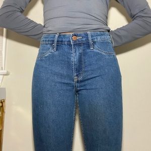 High-Waisted Blue Skinny Jeans